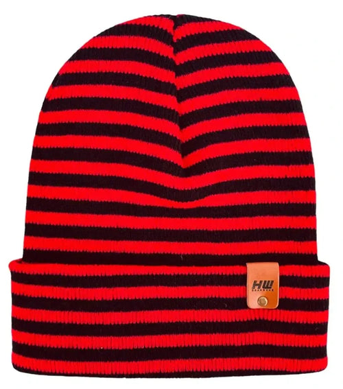 Classic RoRo Cuffed Beanie, Black and Red