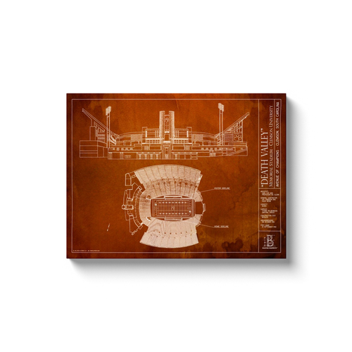 Clemson - Death Valley - Team Colors - 18x24" Canvas