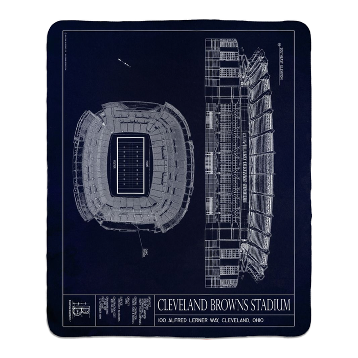 Cleveland Browns Stadium Fleece Sherpa Blankets