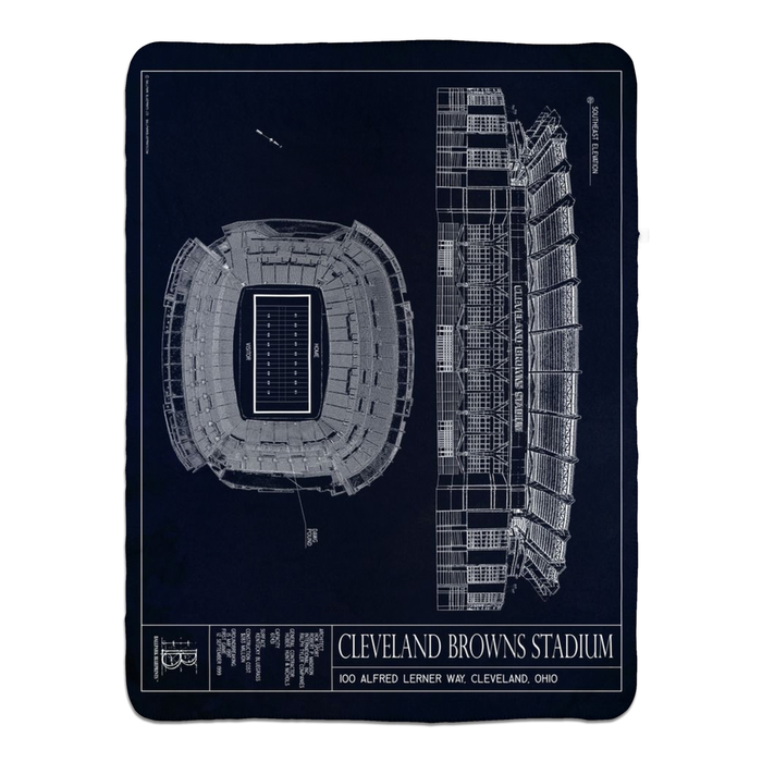 Cleveland Browns Stadium Fleece Sherpa Blankets