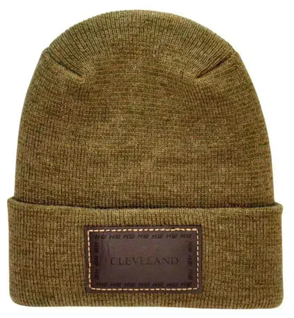 Cleveland, H Stitch Cuffed Beanie,  Brown and Green Fusion