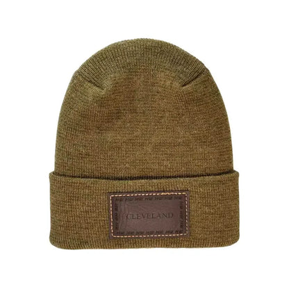Cleveland, H Stitch Cuffed Beanie,  Brown and Green Fusion
