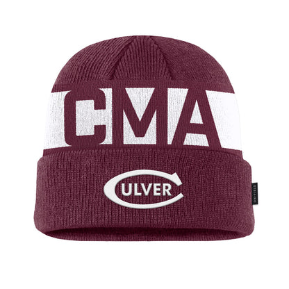 Nike CMA Utility Beanie- Maroon / White