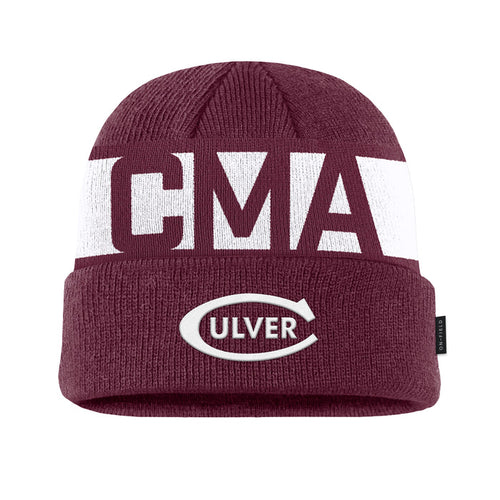 Nike CMA Utility Beanie- Maroon / White