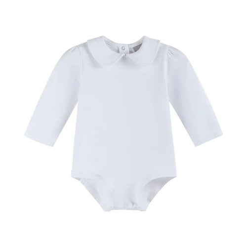 Collared Unisex Long Sleeve Bodysuit Romper