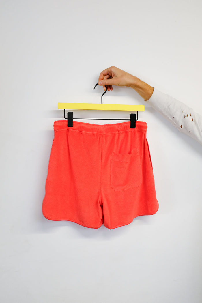 Coral Cotton Terry Drawstring Board Shorts | CMMN SWDN | DEPARTAMENTO