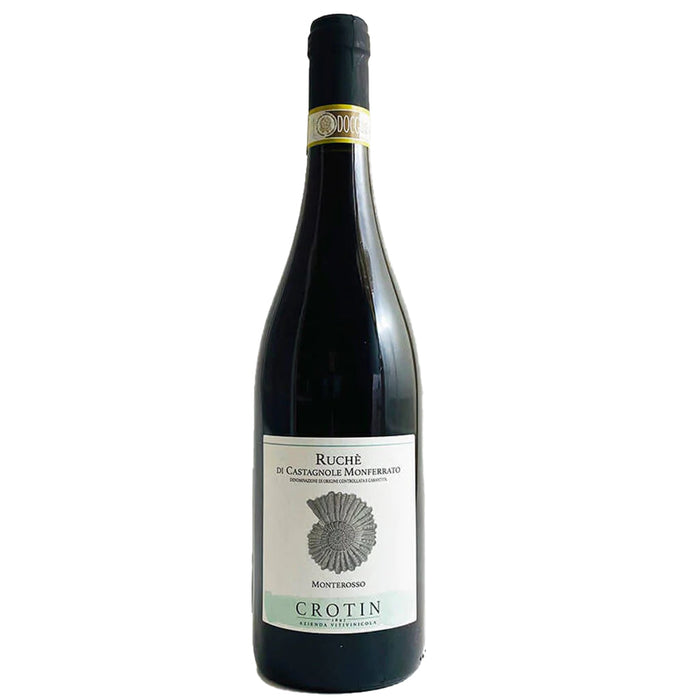Ruche Monferrato wine bottle with dark glass and cream label