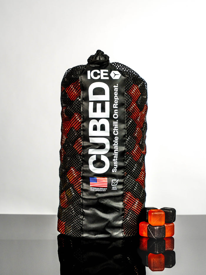 CUBED ICE-Black-Red-10lb Bag