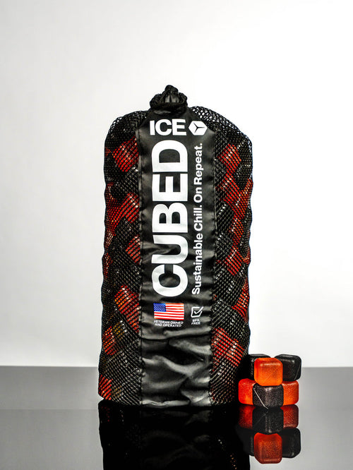 CUBED ICE-Black-Red-10lb Bag