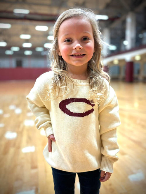 Culver-C Varsity Letter Knit Sweater Infant - Cream