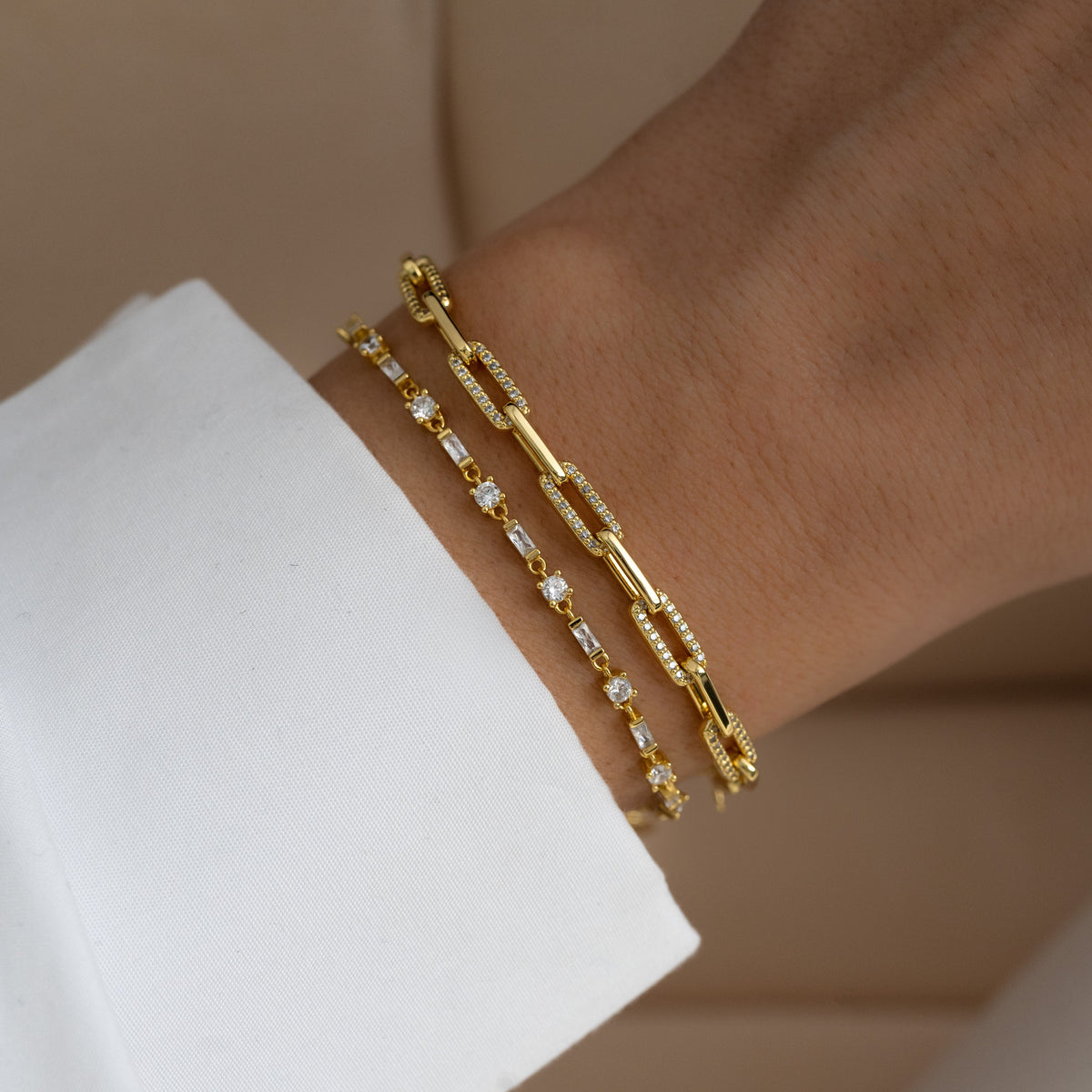 Diamond Paperclip Bracelet