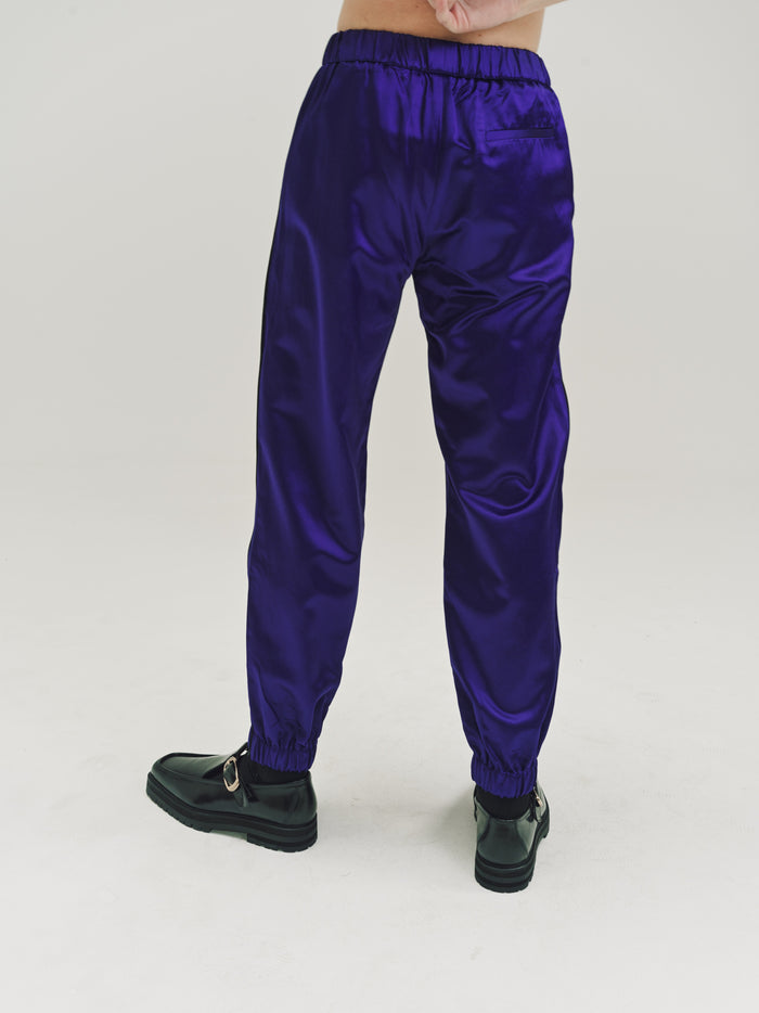 Deep Purple Satin Slim Track Pants | Ernest W. Baker | DEPARTAMENTO