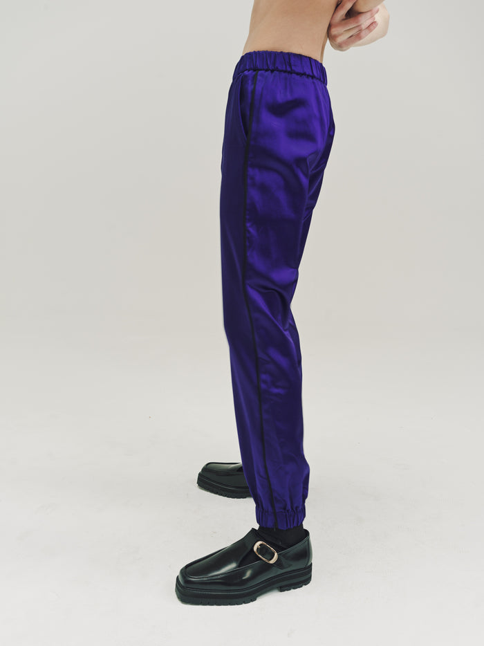 Deep Purple Satin Slim Track Pants | Ernest W. Baker | DEPARTAMENTO