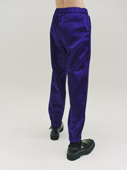 Deep Purple Satin Slim Track Pants | Ernest W. Baker | DEPARTAMENTO