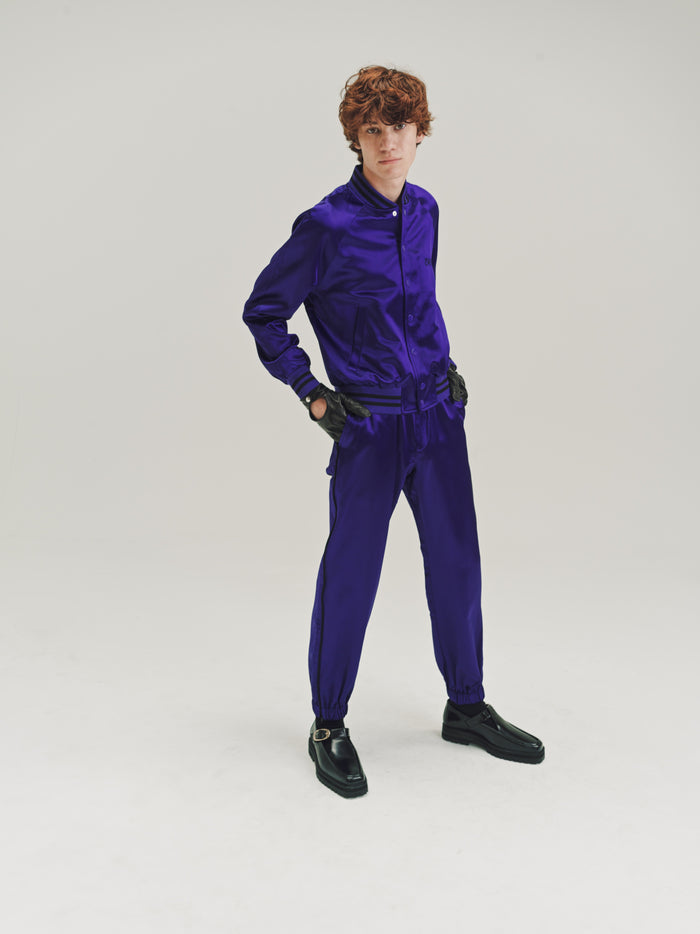 Deep Purple Satin Slim Track Pants | Ernest W. Baker | DEPARTAMENTO