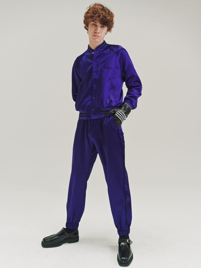 Deep Purple Satin Slim Track Pants | Ernest W. Baker | DEPARTAMENTO