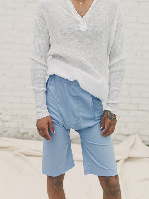 Deep Sky Pin Stripe Brief Shorts | Edward Cuming | DEPARTAMENTO