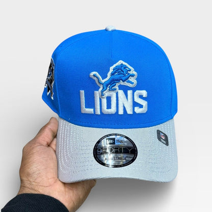 Detroit Lions  Light Blue & Metallic 75 Seasons 950 Aframe Grey uv