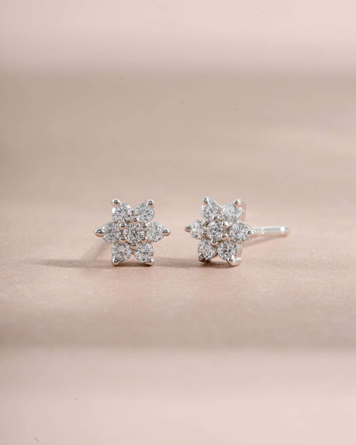 Diamond Flower Studs