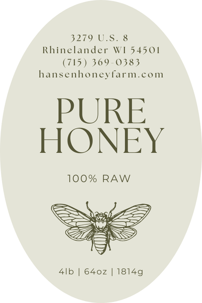 Elegant Green Honey Label