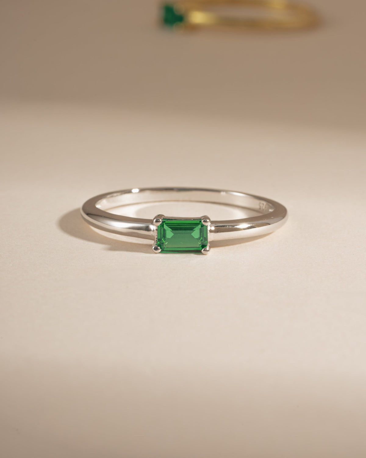 Emerald Lori Baguette Ring