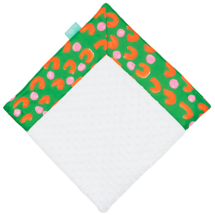 Emerald French Dots with White Minky Baby Blankie