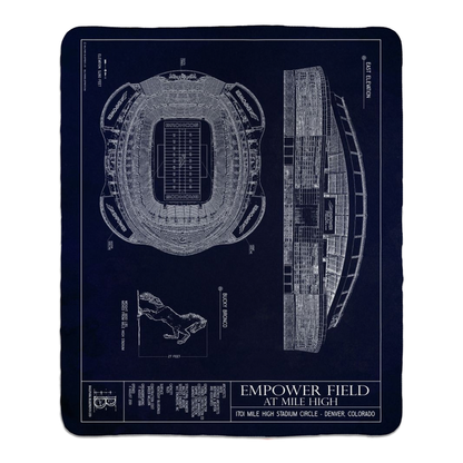 Empower Field at Mile High Fleece Sherpa Blankets