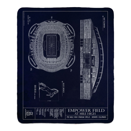 Empower Field at Mile High Fleece Sherpa Blankets