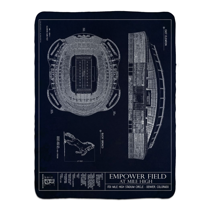 Empower Field at Mile High Fleece Sherpa Blankets