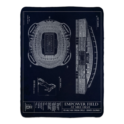 Empower Field at Mile High Fleece Sherpa Blankets