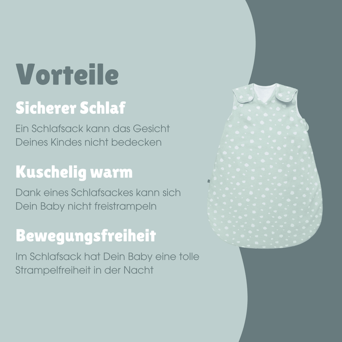 Erstlings- Schlafsack 1.0 TOG | Punkte Mint