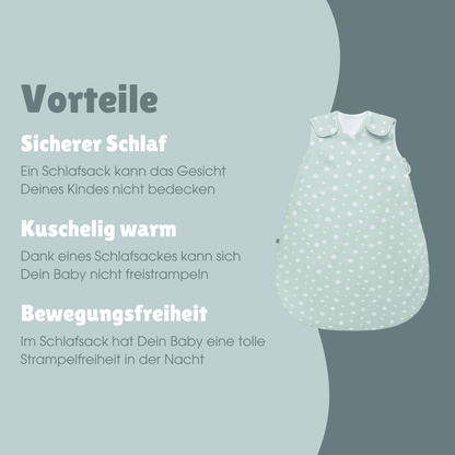 Erstlings- Schlafsack 1.0 TOG | Punkte Mint
