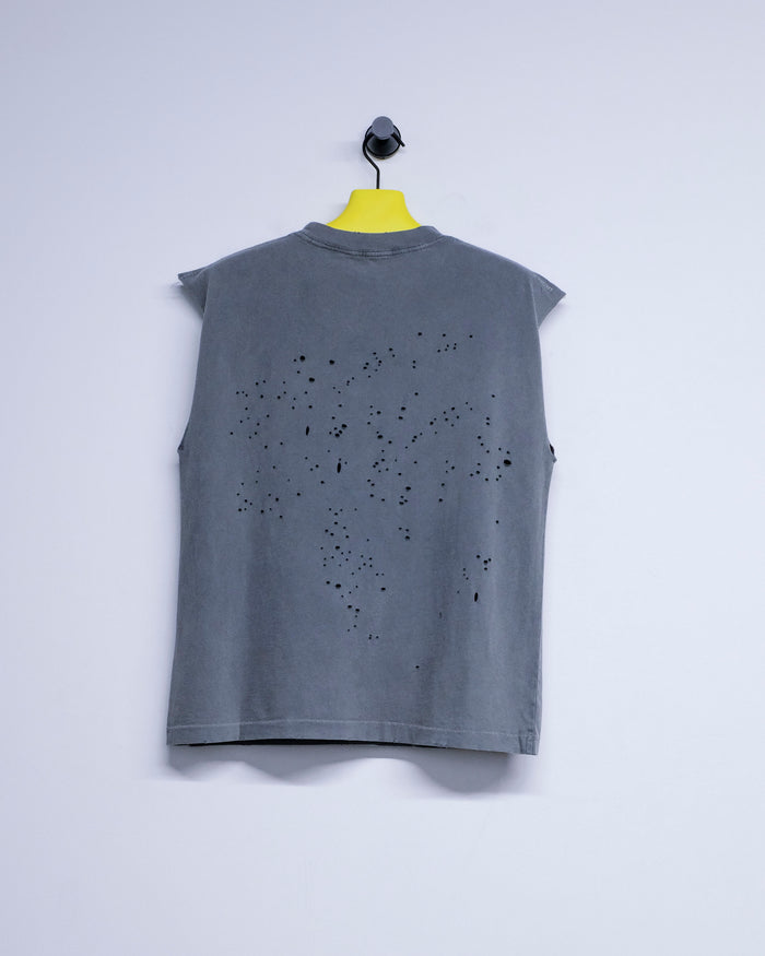 Faded Black Cotton MothTech Muscle Tee