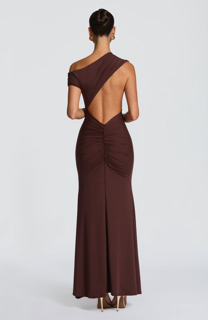 Fiora Maxi Dress - Plum Brown