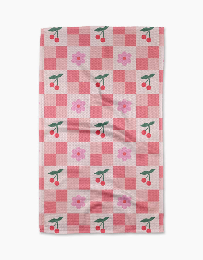 Floral and Cherries Tea Towel - B Social Boutique