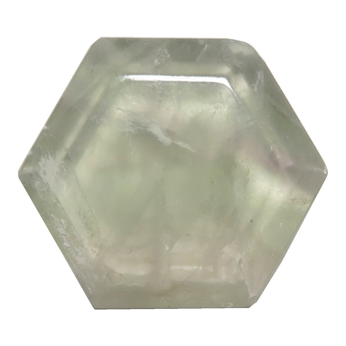 Green Faceted Hexagon Fluorite Cabochon