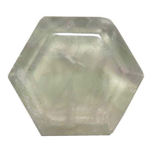Green Faceted Hexagon Fluorite Cabochon