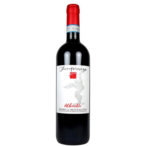 Fonterenza Rosso di Montalcino Alberello 2020 wine bottle with red cap