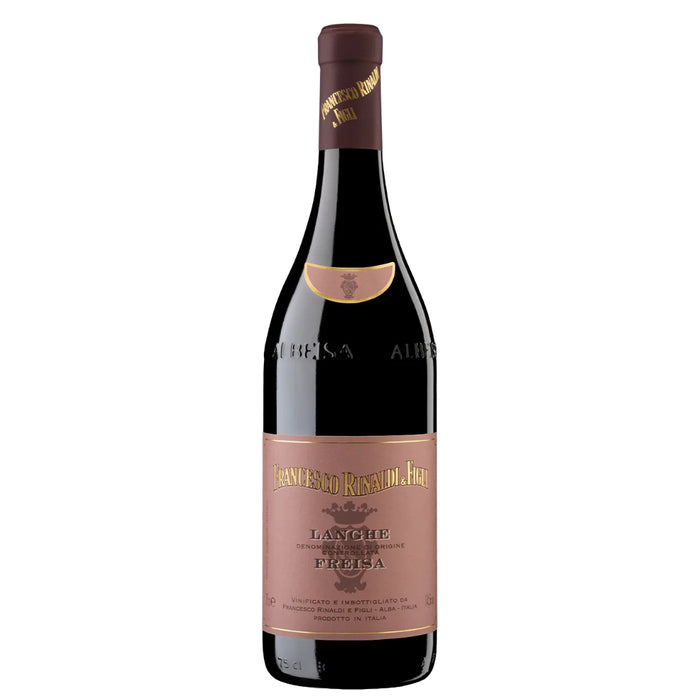 Francesco Rinaldi Freisa 2022 wine bottle with burgundy cap and front label