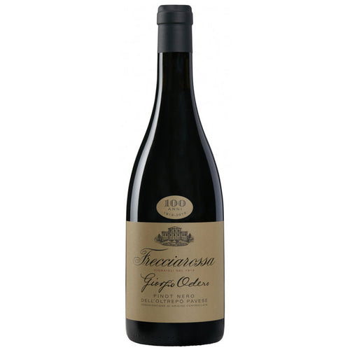 Frecciarossa Giorgio Odero Pinot Nero 2018 red wine bottle, dark glass and gold label