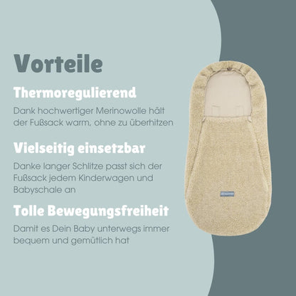 Fußsack aus Merinowolle | Essential Beige