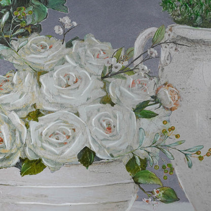 Galleries Porcelain Petals Framed Textured Print 120x60cm