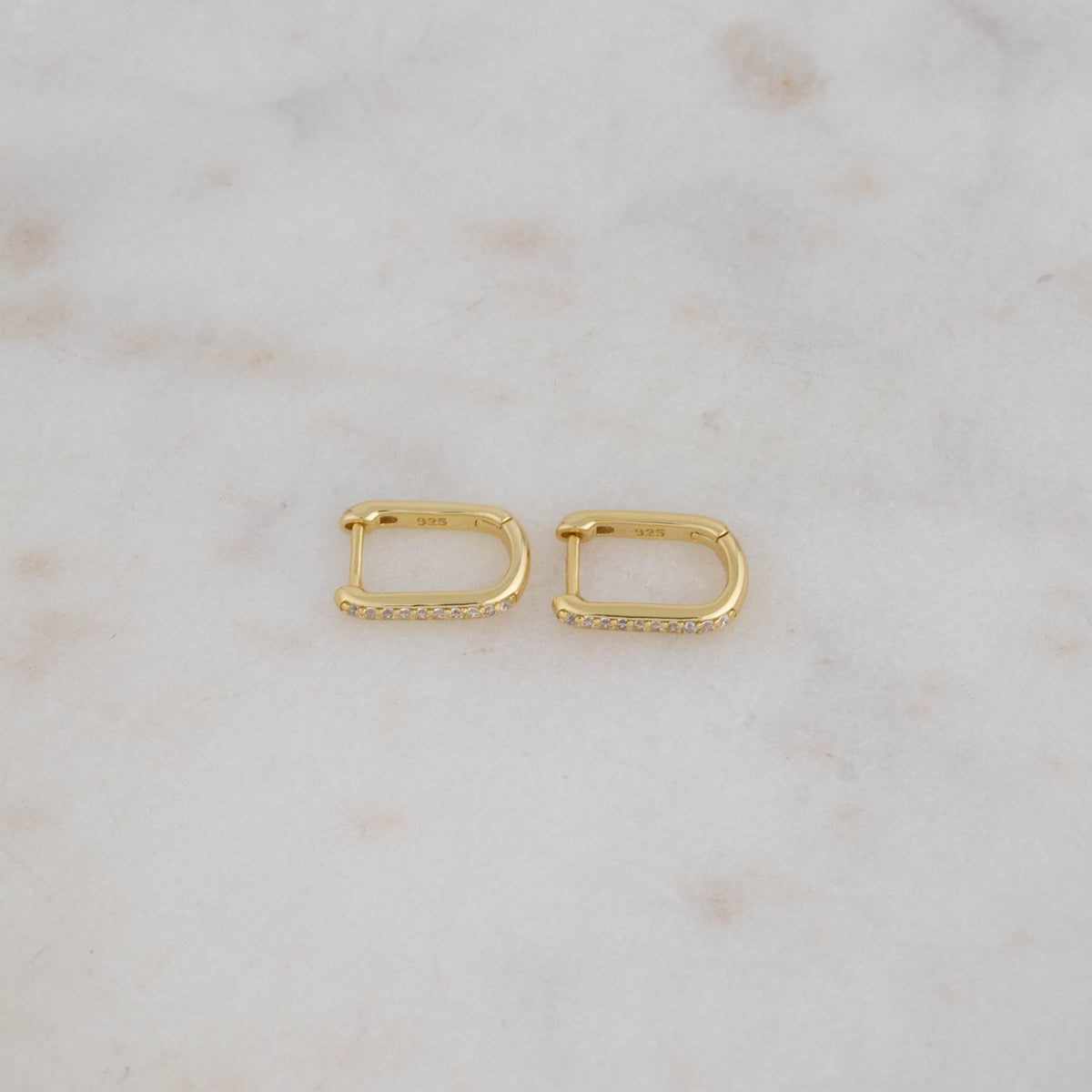 Pavé Square Huggie Hoops