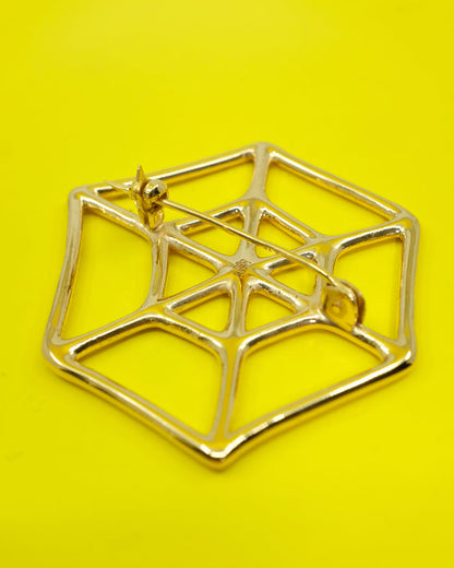 Gold Plated Silver Spider Web Brooch | Ernest W. Baker | DEPARTAMENTO