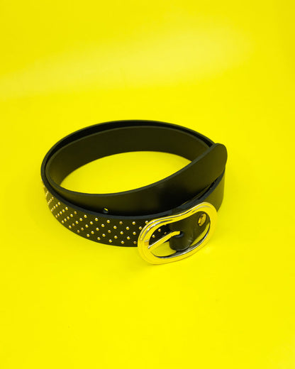 Gold Studded Black Leather Belt | Ernest W. Baker | DEPARTAMENTO