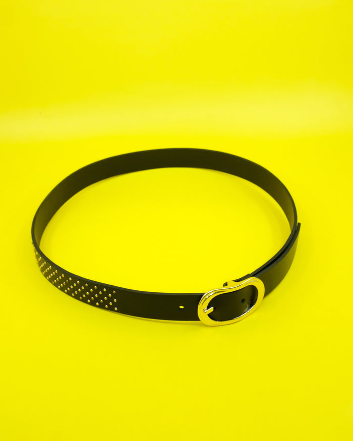 Gold Studded Black Leather Belt | Ernest W. Baker | DEPARTAMENTO