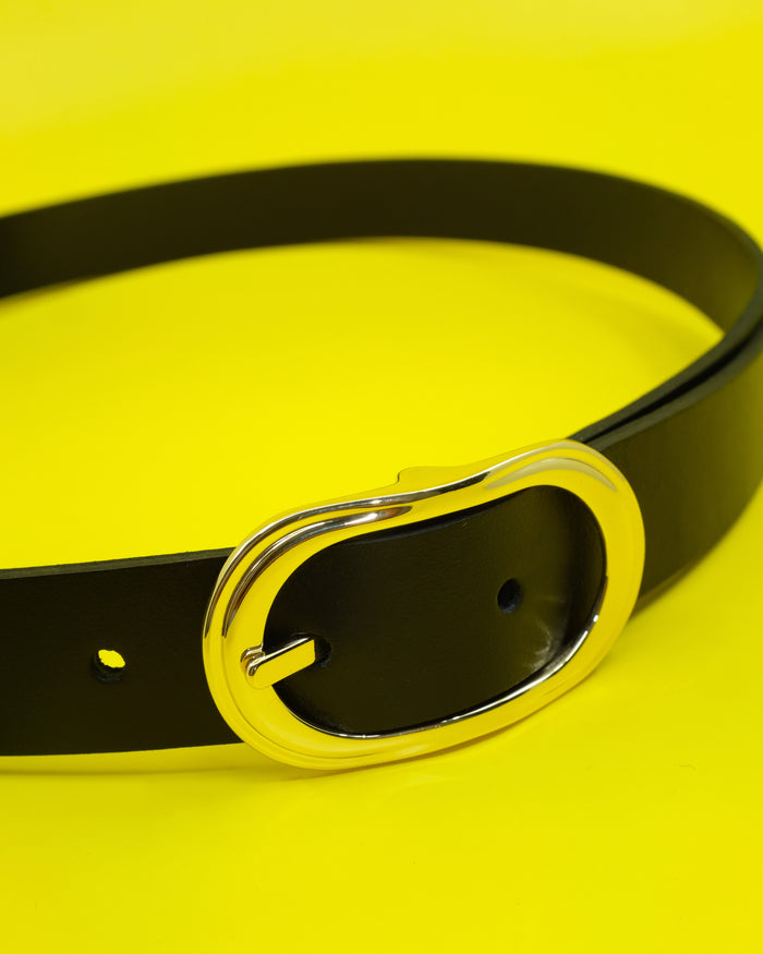 Gold Studded Black Leather Belt | Ernest W. Baker | DEPARTAMENTO