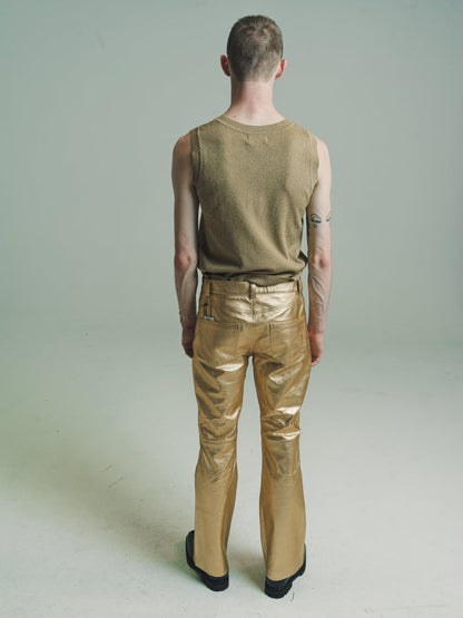 Gold Viscose Lurex Tank Top