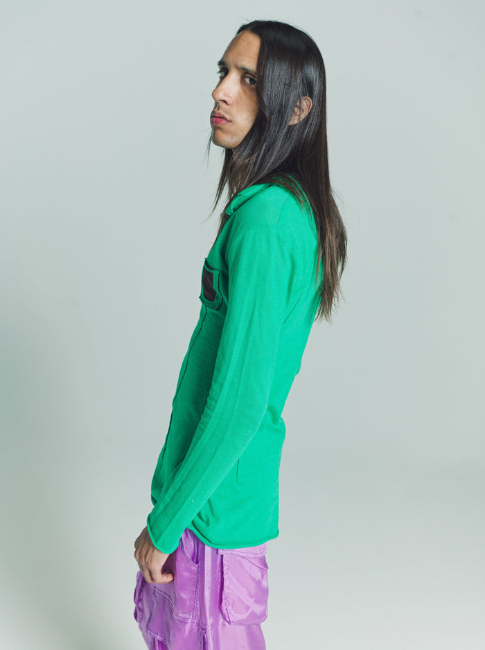 Green & Brown Jersey Warped Practical Polo