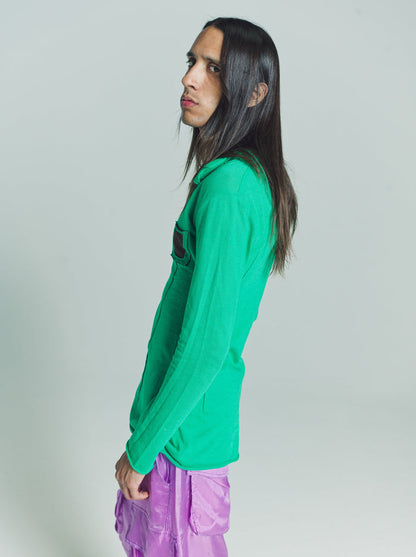Green & Brown Jersey Warped Practical Polo